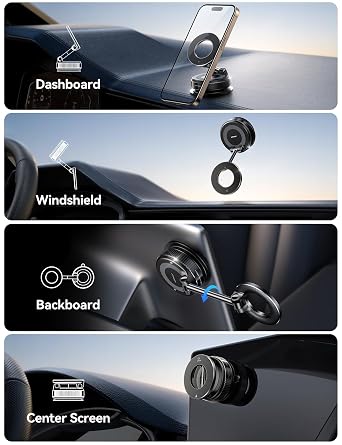 Magnetic Mobile Holder with Vacuum Suction, 360° Rotatable, Multi-Angle Adjustable, Universal Portable Phone Stand
