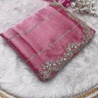 Beautiful Mirror Work Saree with Free Blouse | Premium Elegant Collection