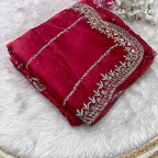 Beautiful Mirror Work Saree with Free Blouse | Premium Elegant Collection