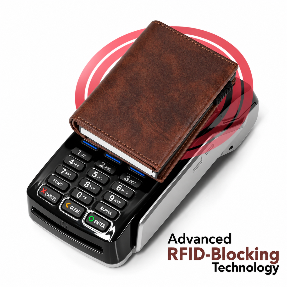 Defender RFID Protected Wallet Cardholder - Brown