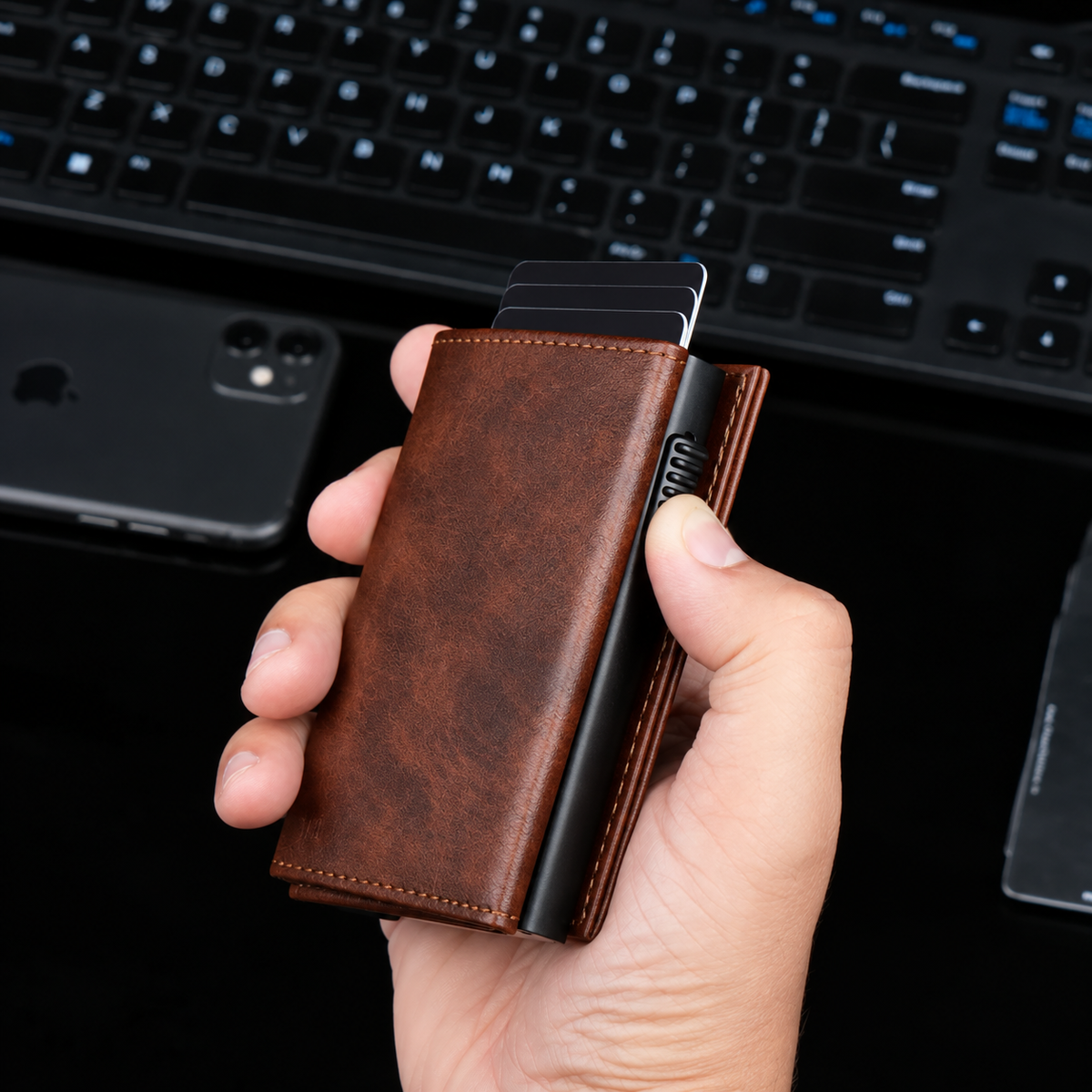 Defender RFID Protected Wallet Cardholder - Brown